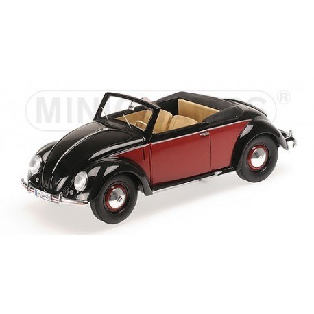 Volkswagen 1200 Cabriolet 1949 Noire et Rouge Minichamps 107054230