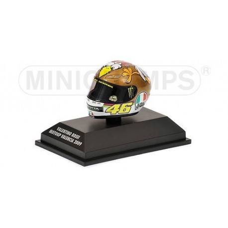Casque 1/8 AGV Valentino Rossi Moto GP Valencia 2009 Minichamps 398090066
