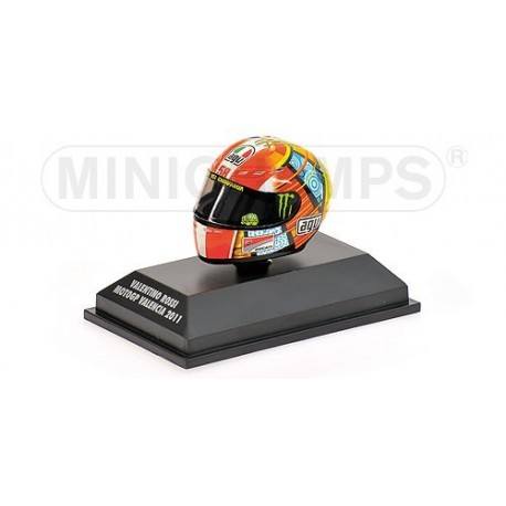Casque 1/8 AGV Valentino Rossi Moto GP Valencia 2011 Minichamps 398110066