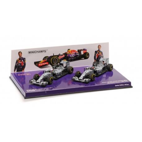 Set 2 cars Red Bull Renault RB11 Pre-Season Testing 2015 Minichamps 412150326