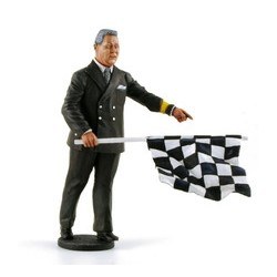 Figurine Race Director with Checkered Flag Le Mans Miniatures LMFLM118022