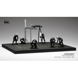 Set Pit Stop 1/43 Black 6 figures with Decals and accessories IXO FIG003SET