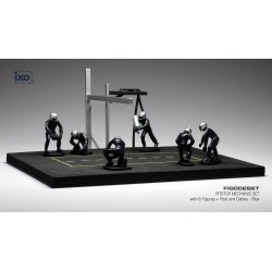 Set Pit Stop 1/43 Blue 6 figures with Decals and accessories IXO FIG002SET