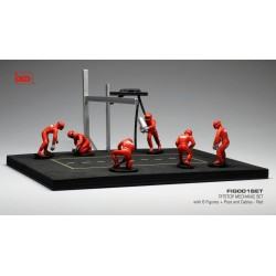 Set Pit Stop 1/43 Red 6 figures with Decals and accessories IXO FIG001SET