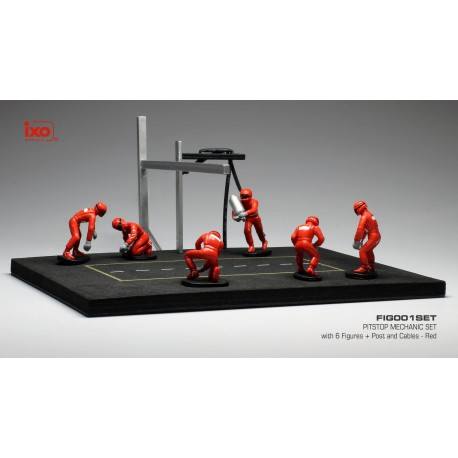 IXO Model FIG001SET Pit Stop Set 6 Figures and Accessories Red With Decals 1 43 for sale online 