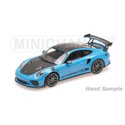 Porsche 911 991.2 GT3 RS 2019 Blue with Weissach Package with Golden Magnesium Wheels Minichamps 155068222