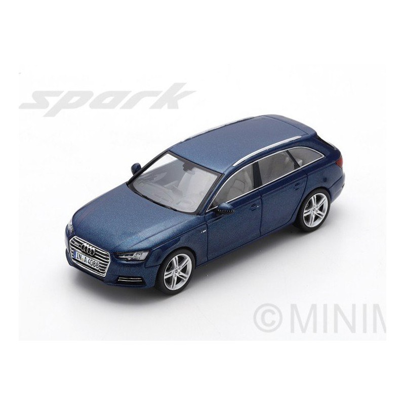 Audi A4 Avant Scuba Blue 2016 Spark S8151 - Miniatures Autos Motos