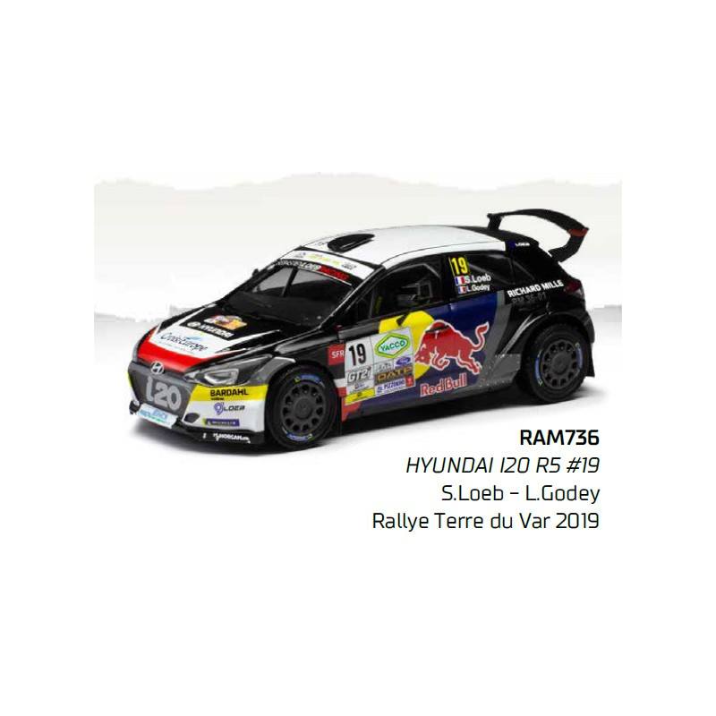 Rallye Terre du Haut-var 2019  Loeb 1/43  Neuf en boite  rallye Hyundaï i20 R5 