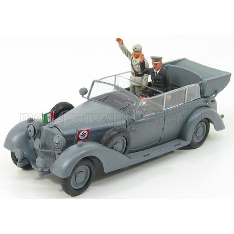 Mercedes Benz 770K Wehrmacht Mussolini And Hitler Meeting in Germany 1938 Military Grey Rio Models 4250/P