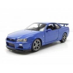 Nissan Skyline GT-R R34 Metallic Blue Welly WEL24108W.MET.BLUE