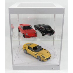 Vitrine Showcase Plexiglass Blanche avec Leds 1/43 1/18 et base tournante Triple9 T9-69929wh