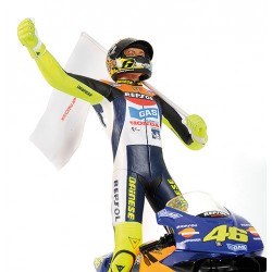 Honda RC211V 46 1st win Moto GP 2002 Valentino Rossi avec figurine Minichamps 122021046