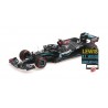 Mercedes F1 W11 EQ Performance 44 F1 91st Win Eifel 2020 Lewis Hamilton with pitboard and helmet Minichamps 410201144