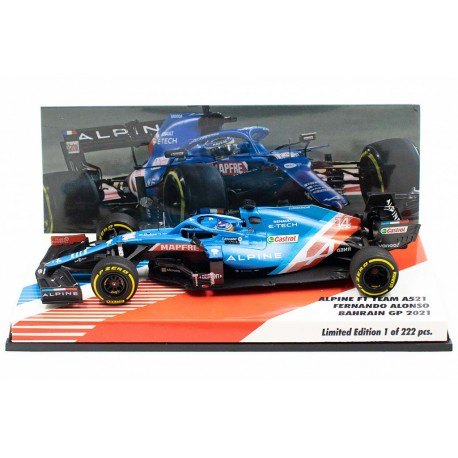 Alpine Renault A521 14 F1 Bahrain 2021 Fernando Alonso Minichamps 447210114