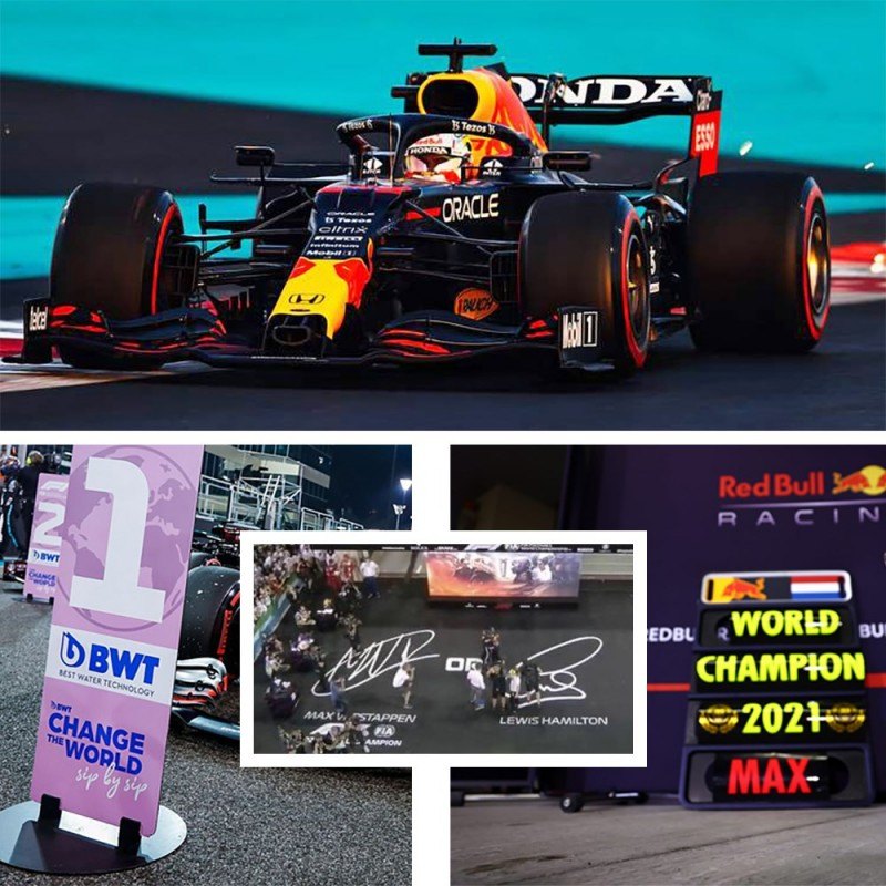 Red Bull Honda RB16B 33 F1 Winner Abu Dhabi World Champion 2021 Max  Verstappen with pitboards Spark 18S609 - Miniatures Autos Motos
