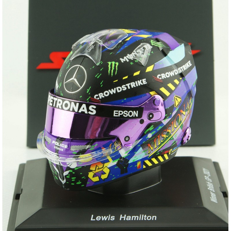Casque Helmet 1/5 Lewis Hamilton Mercedes F1 Angleterre 2021 Spark S5HF066 Miniatures Autos Motos