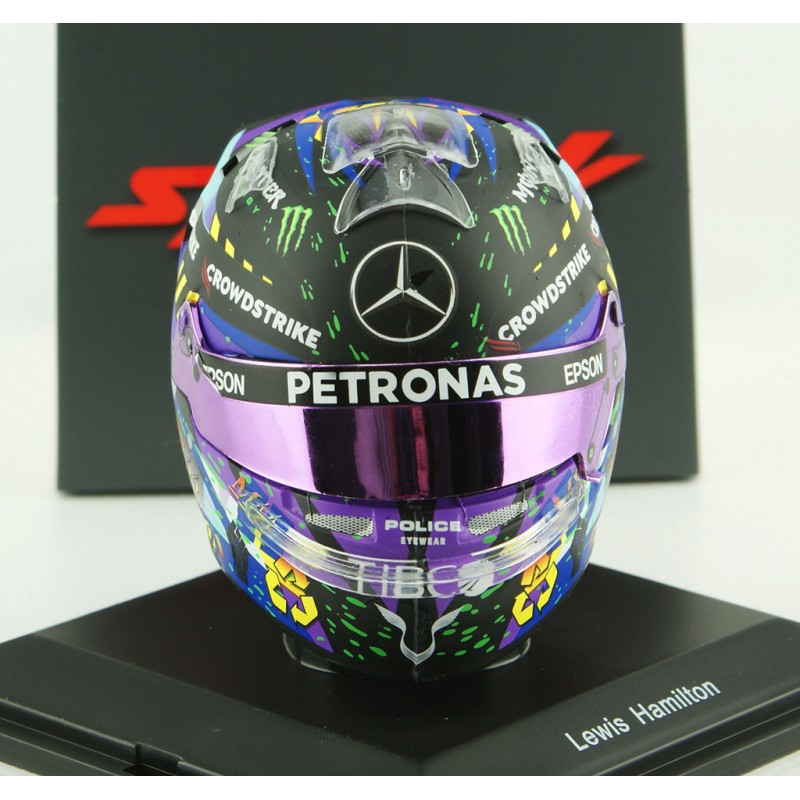 Casque Miniature Spark 1:5 Lewis Hamilton - GP Du Brésil 2023, Mercedes, Numéroté