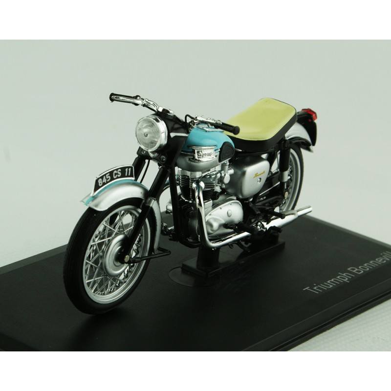 Triumph Bonneville 1959 Blue Norev 182040 - Miniatures Autos Motos