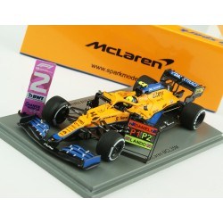 McLaren Mercedes MCL35M 4 F1 2ème Grand Prix d'Italie 2021 Lando Norris avec pitboard Spark S7690