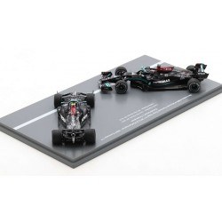 Set 2 models Mercedes AMG F1 W12 E Performance F1 Grand Prix d'Abu Dhabi 2021 Hamilton Bottas Spark S7860