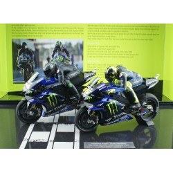 Set 2 Bikes + 2 Figurines Yamaha YZR M1 Lewis Hamilton Valentino Rossi Test Valencia 2019 Minichamps 122194446