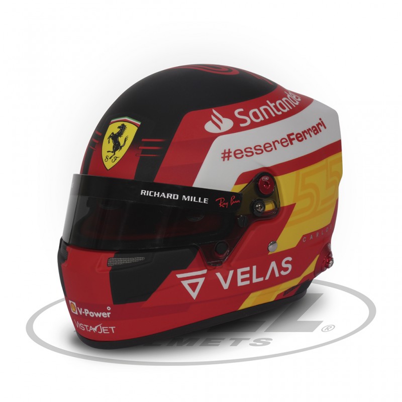 Casque Helmet 1/2 Carlos Sainz F1 2022 Bell Miniatures Autos Motos