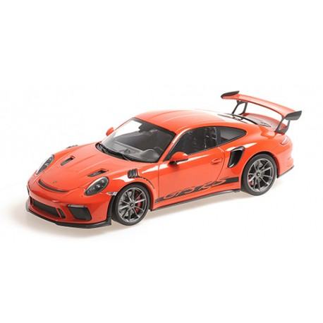 Porsche 911 GT3RS 991.2 2019 Lava Orange with Platinium wheels Minichamps 155068225