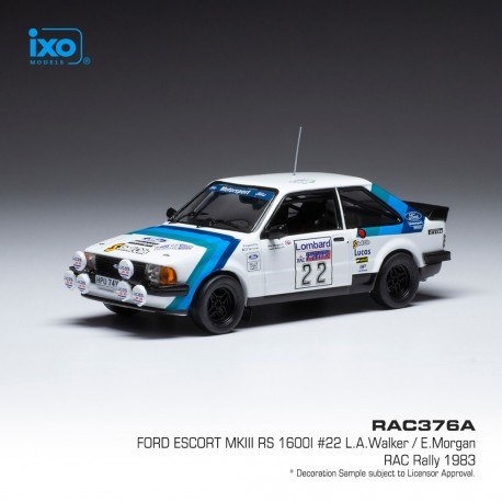 Ford Escort MKIII RS 1600i 22 RAC Rally 1983 Aitken-Walker - Morgan IXO RAC376A