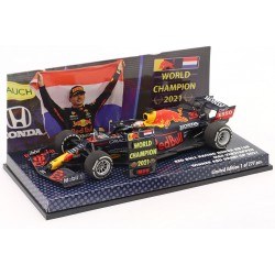 Red Bull Honda RB16B 33 F1 Winner Abu Dhabi World Champion 2021 Max Verstappen with pitboard Minichamps 413212433