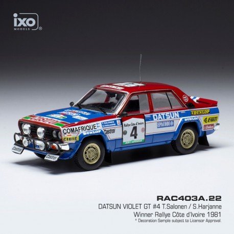 Dartsun Violet GT 6 Rallye Cote d'Ivoire 1981 Mehta - Doughty IXO RAC403B