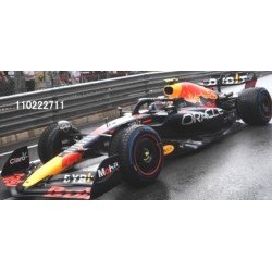 Red Bull RB18 with rain tyres 11 F1 Monaco 2022 Sergio Perez Minichamps 110222711