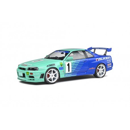 Nissan Skyline R34 GTR Falken drift 1999 Blue Solido S1804304