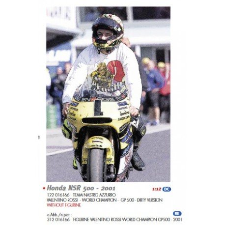 Figurine 1/12 riding Valentino Rossi 46 Moto GP 500 2001 Minichamps 312016166