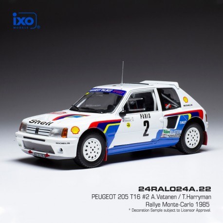 Peugeot 205 T16 2 Rallye Monte Carlo 1985 Vatanen - Harryman IXO 24RAL024A