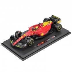 Ferrari F1-75 16 F1 Monza 2022 Charles Leclerc with driver and display box Bburago BU36831LMO