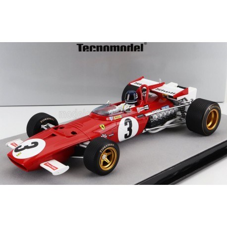 Ferrari 312B with pilot 3 Jacky Ickx F1 3ème Mexique 1970 Tecnomodel TMD18-064D