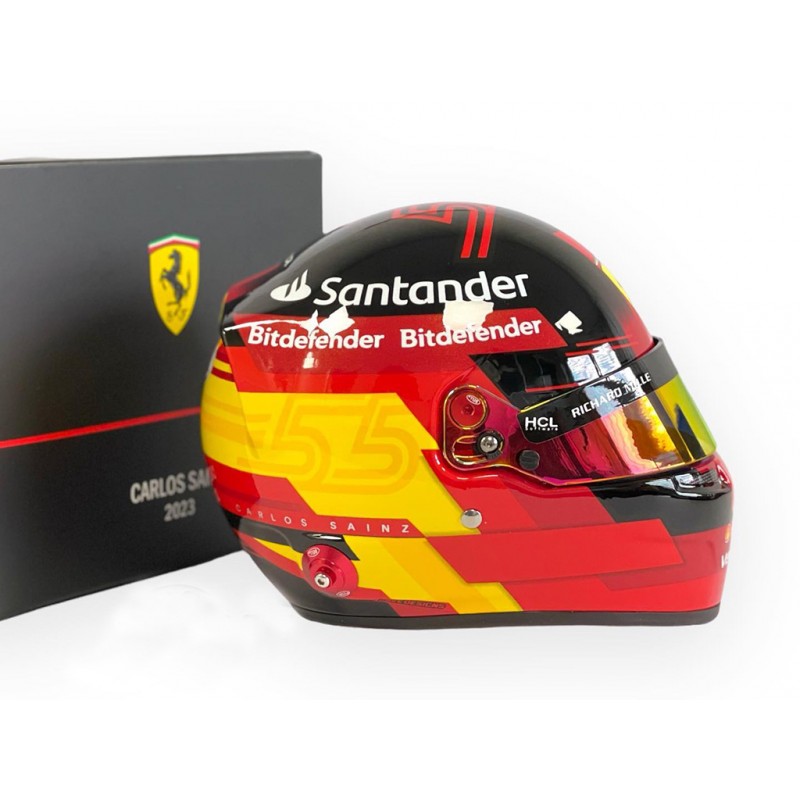 Casque Helmet 1/2 Carlos Sainz Jr F1 2023 Bell Miniatures Autos Motos