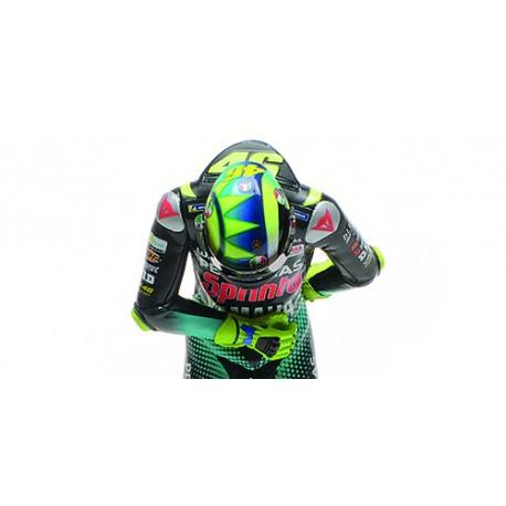 FIGURINE of VALENTINO ROSSI DUCATI TEST MOTOGP STARTING STANCE ON BIKE in  1:12 Scale by Minichamps