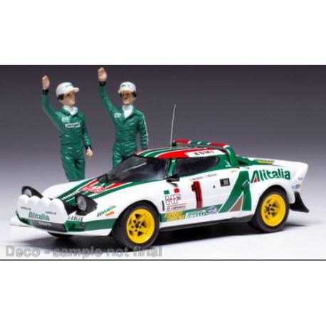 Lancia Stratos HF with figurines 1 Winner Rallye Monte Carlo 1977 Munari - Maiga IXO SPRM001-77