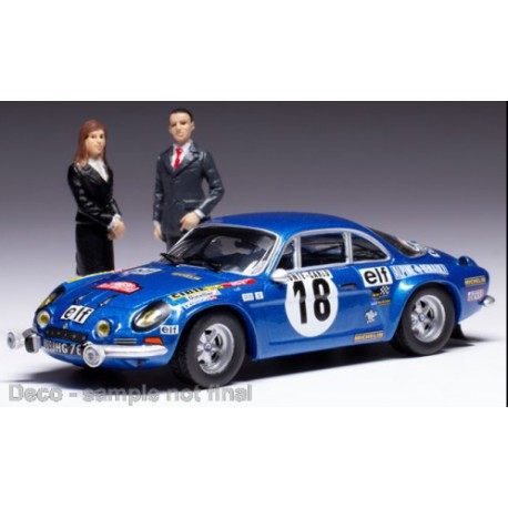 Alpine Renault 1800S with figurines 18 Winner Rallye Monte Carlo 1973 Andruet - Petit IXO SPRM001-73