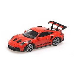 Porsche 911 992 GT3RS 2023 Red with Silver wheels and Black Decor Minichamps 410062102