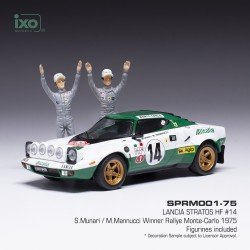Lancia Stratos HF with figurines 14 Winner Rallye Monte Carlo 1975 Munari - Mannucci IXO SPRM001-75