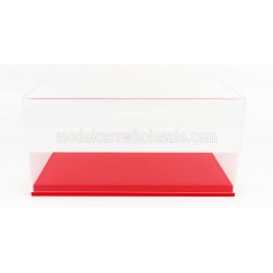 Boitier Vitrine Display Box 1/18 base en cuir synthétique rouge LuxBox LBX18001B