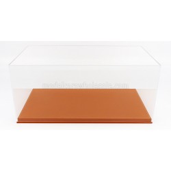 Boitier Vitrine Display Box 1/12 base en cuir synthétique beige LuxBox LBX12001C