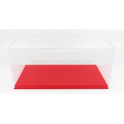 Boitier Vitrine Display Box 1/12 base en cuir synthétique rouge LuxBox LBX12001B