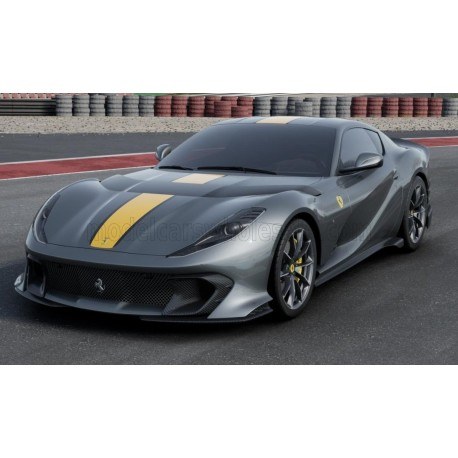 Ferrari 812 Competizione 2021 Grigio Coburn Yellow - Grey Met Bburago 18-01647