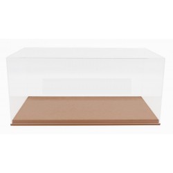 Boitier Vitrine Display Box 1/12 base en cuir synthétique beige LuxBox LBX12001C