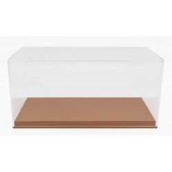 Boitier Vitrine Display Box 1/18 base en cuir synthétique beige LuxBox LBX18001C