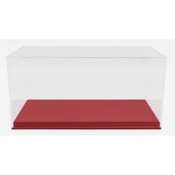 Boitier Vitrine Display Box 1/18 base en cuir synthétique rouge LuxBox LBX18001B