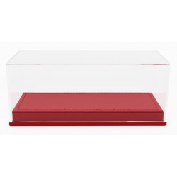 Boitier Vitrine Display Box 1/43 base en cuir synthétique rouge LuxBox LBX43002